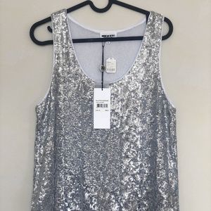 NEW American Retro Silver Sequin Top